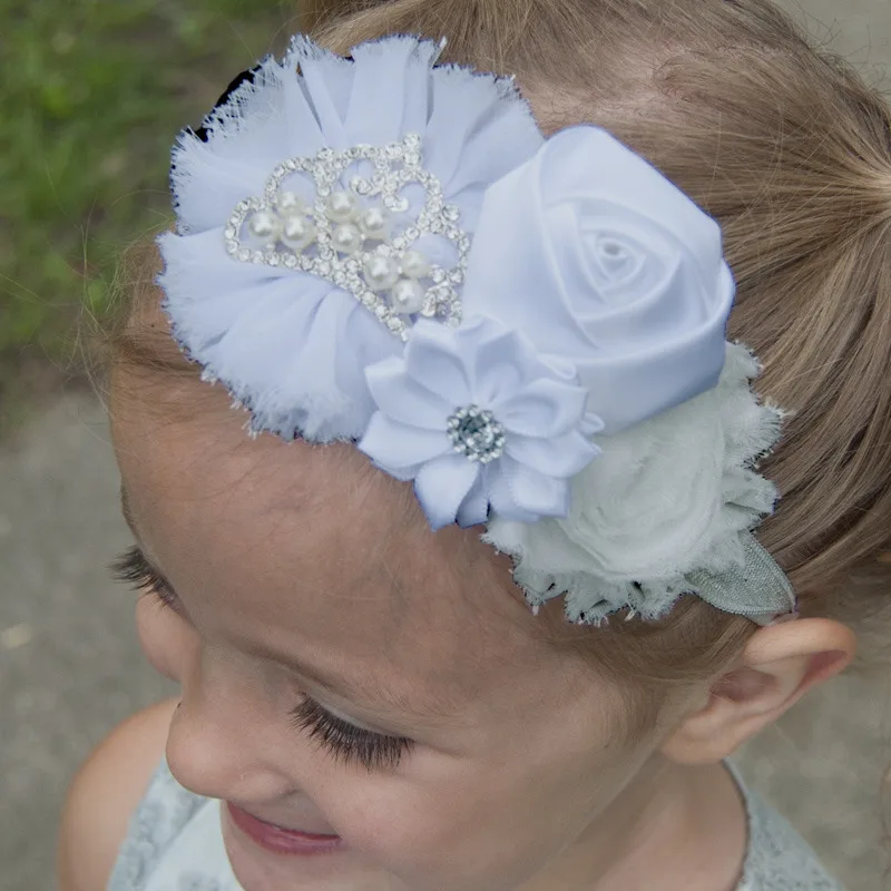 24 шт. тиара на голову Корона эластичная лента для волос бант головы с цветами