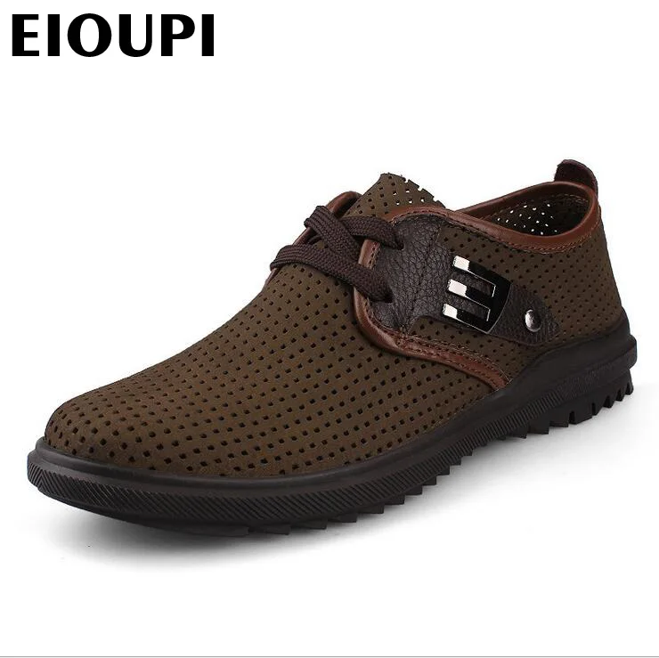 

EIOUPI top quality new design genuine real cow leather mens fashion business casual shoe breathable men shoes lh2928