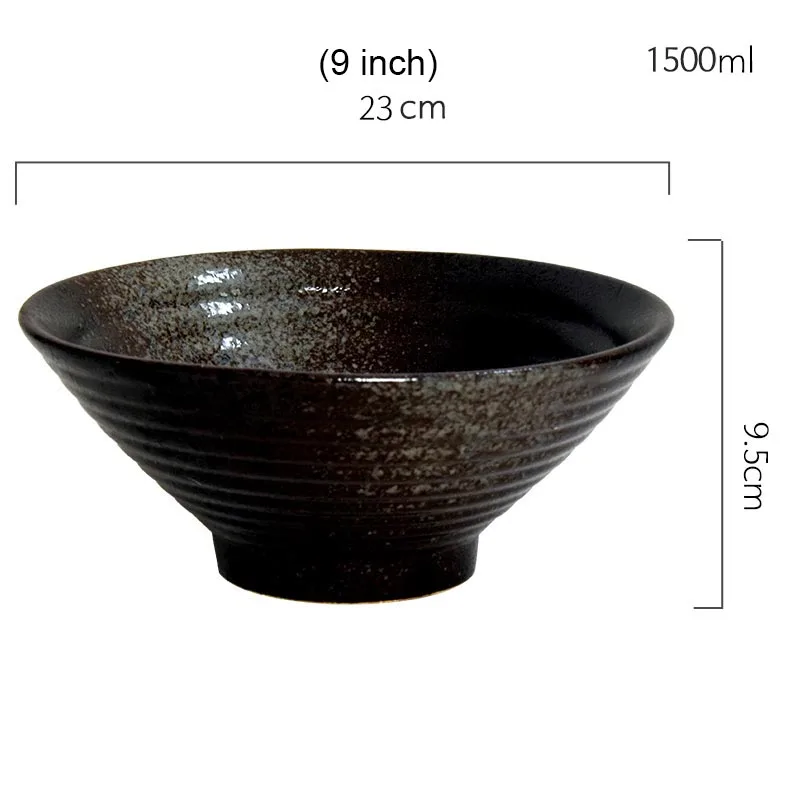 R(9inch) 4,5/5,5/6,5/8/9 дюймов японский Керамика Bowl Ramen большая чаша говядина Лапша супа чашки, миски под рис салат контейнер Винтаж Кухня посуда - Цвет: R(9inch)
