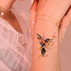Акварельные птицы, птицы, татуировки на руку, временные женщины, девочка, боди-арт, рисование, татуировка, маленькие животные, индивидуальный макияж, наконечник, тату