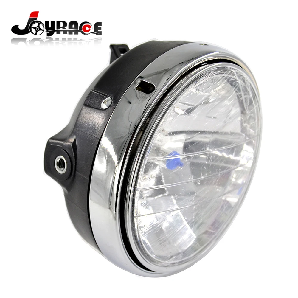 Настраиваемая Передняя мотоциклетная круглая хромированная галогенная фара для