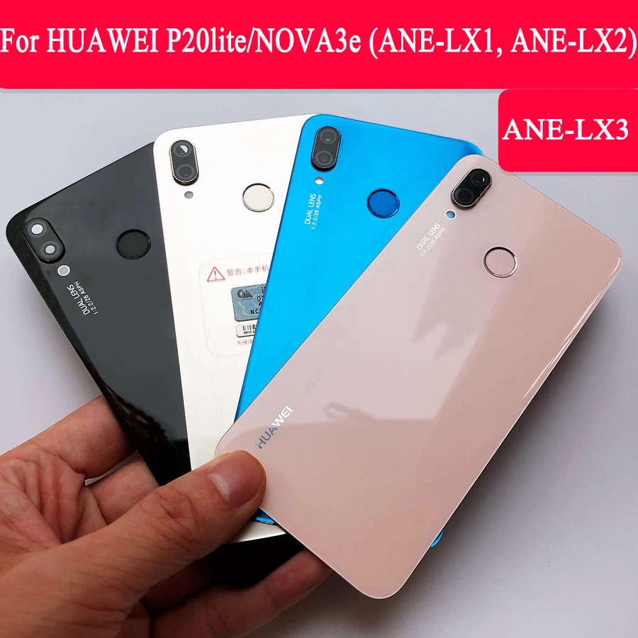 Оригинальная Задняя стеклянная панель для Huawei P20 lite Крышка батарейного отсека