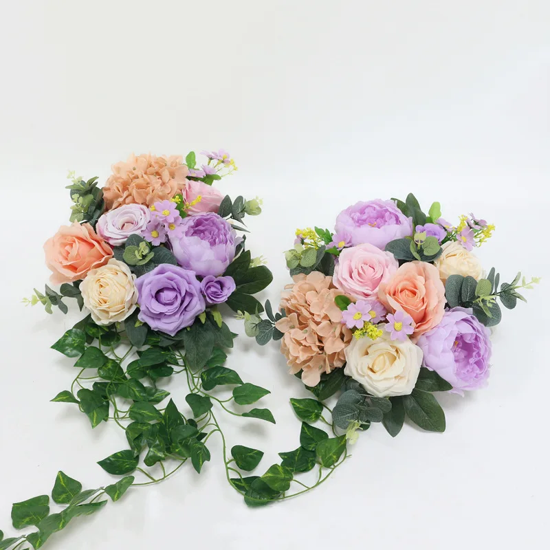 B style 2pcs JAROWN искусственные розы, ряд цветов, маленькие угловые цветы, имитация, шелковые искусственные цветы, свадебные, сделай сам, Декор для дома, гирлянда, Декор, Флорес - Цвет: B style 2pcs