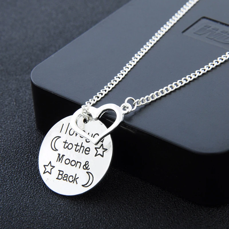 Модное ожерелье с подвеской надписью I Love You To The Moon &amp Back'' Heart женское ювелирное