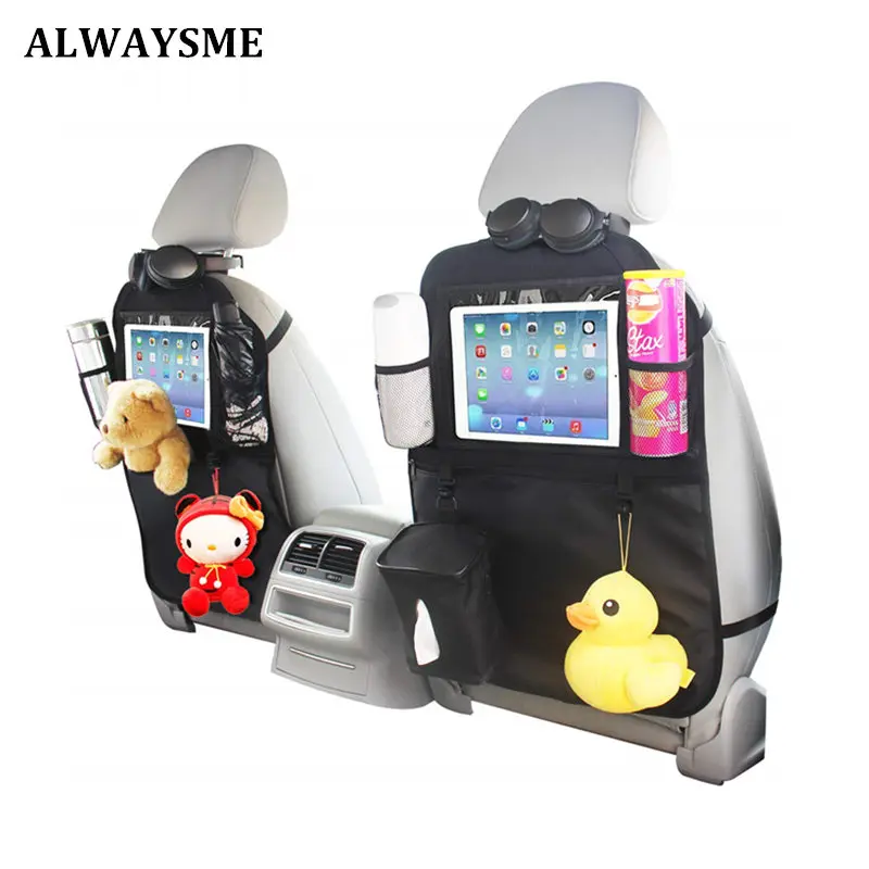 ALWAYSME защита на заднее сиденье автомобиля органайзеры Kick коврики iPad держатель планшета большие Органайзеры для хранения с крючками для путешествий детей