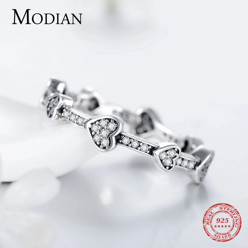 Modian романтическое Модное новое Настоящее серебро 925 пробы прозрачное CZ любовные
