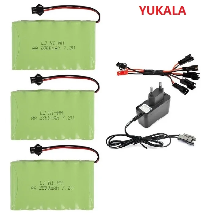 7 2 V 2800mAh Ni MH AA перезаряжаемая батарея для R/C грузовика/радиоуправляемого