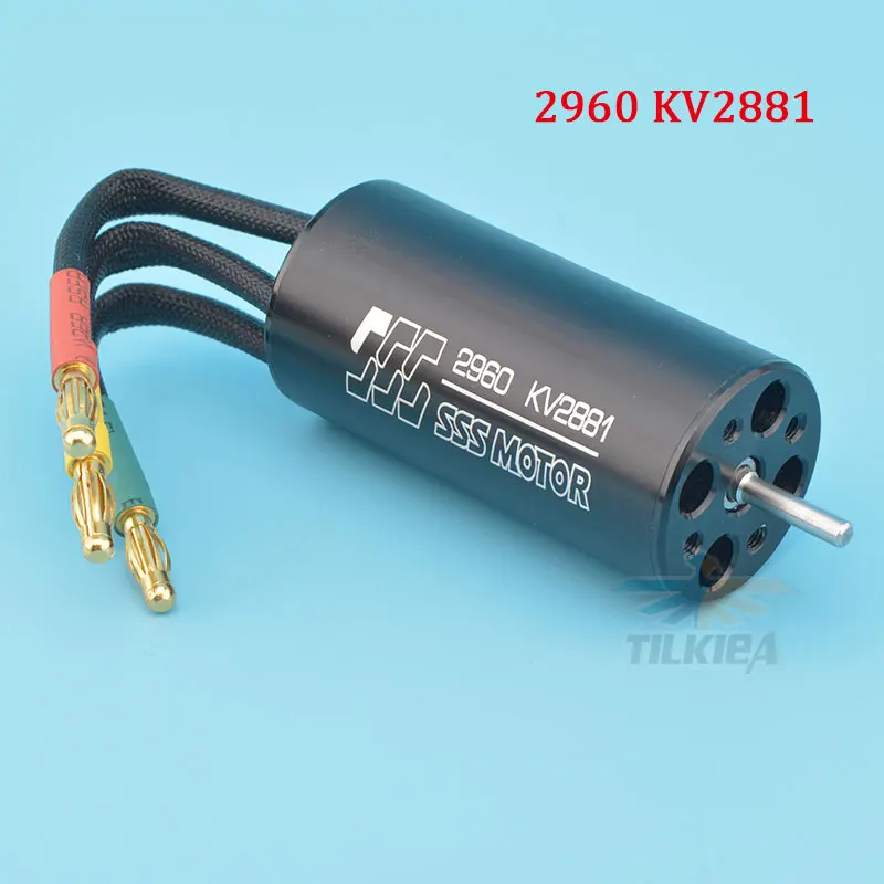 2960 2881KV Высокоскоростной SSS 2960 бесщеточный двигатель 2200KV 2881KV 4122KV бесщеточный двигатель 4 полюса для RC морских лодок - Цвет: 2960 2881KV