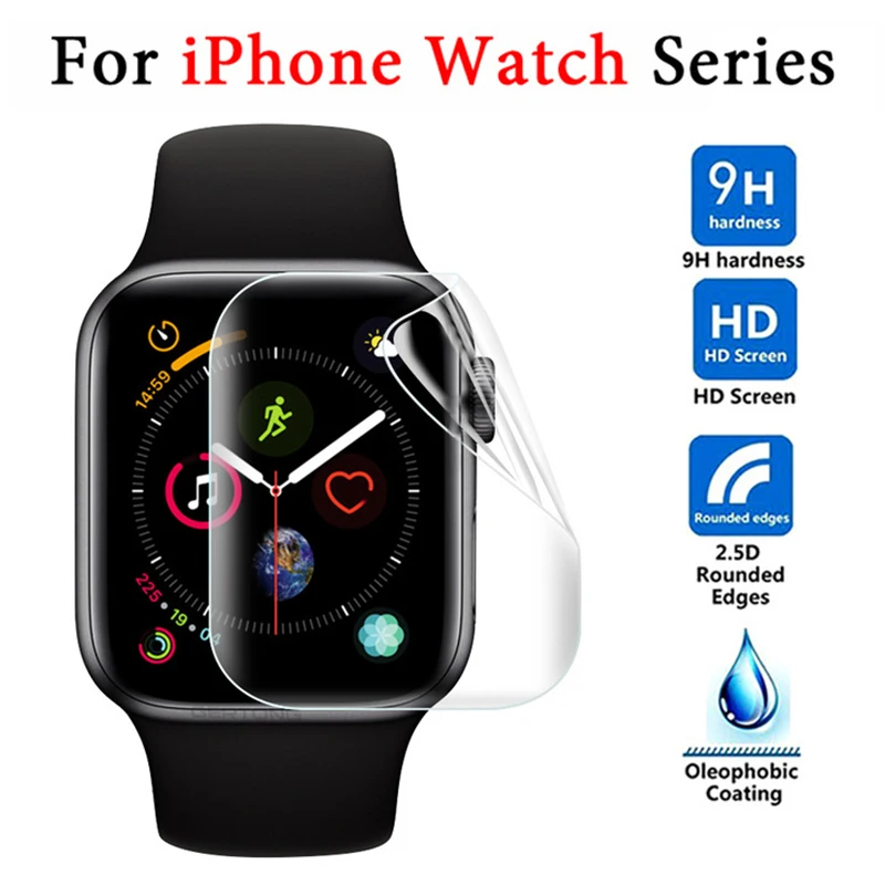 Закаленная пленка на весь экран для Apple Watch 42 мм 40 44 мягкая защитная экрана 38 (не