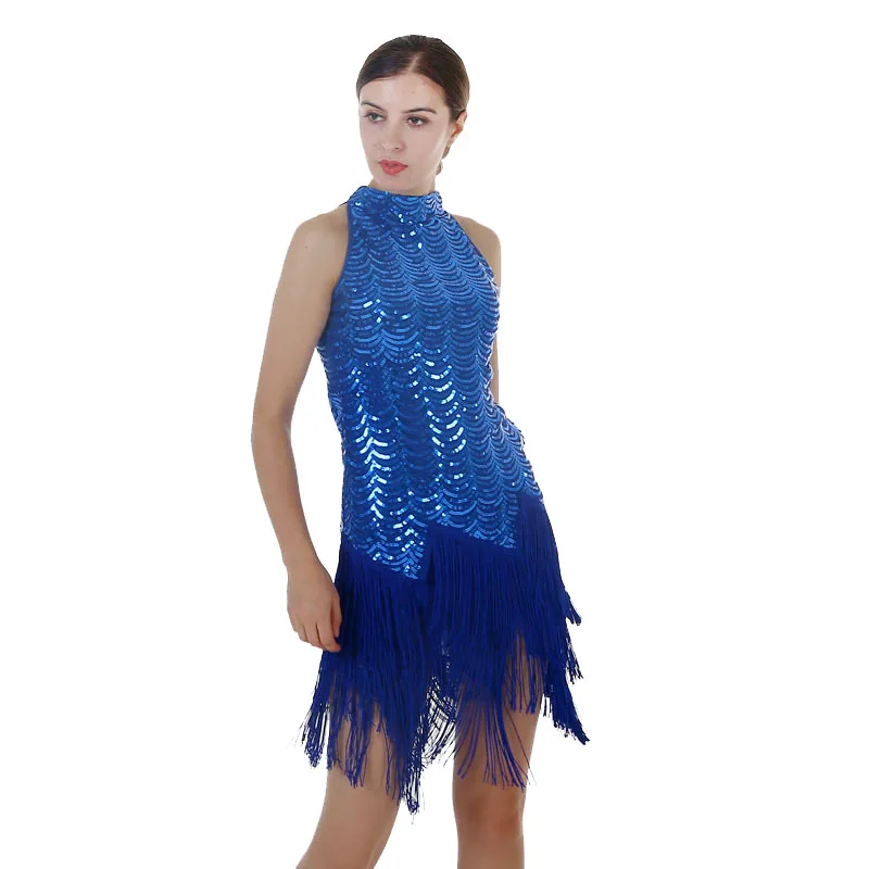 BLINGSTORY платья с блестками 1920s Great Gatsby блесток кисточкой одежда без рукавов Клубная платье с открытыми плечами летний халат Femme