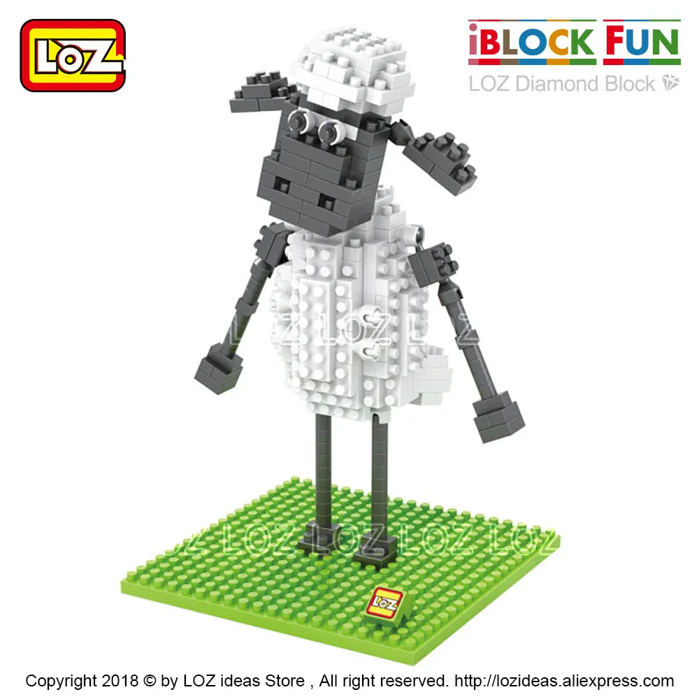 LOZ Diamond Blocks Walk Sheep мультфильм фигурка аниме животные маленькие игрушки Figuie