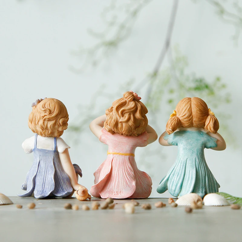3 Pcs Beautiful Angel Resin Craft Fairy Figurines Wedding Gift Lovely Girls Modal Toys Baby Nordic Cute Mini Fashion Dolls | Игрушки и