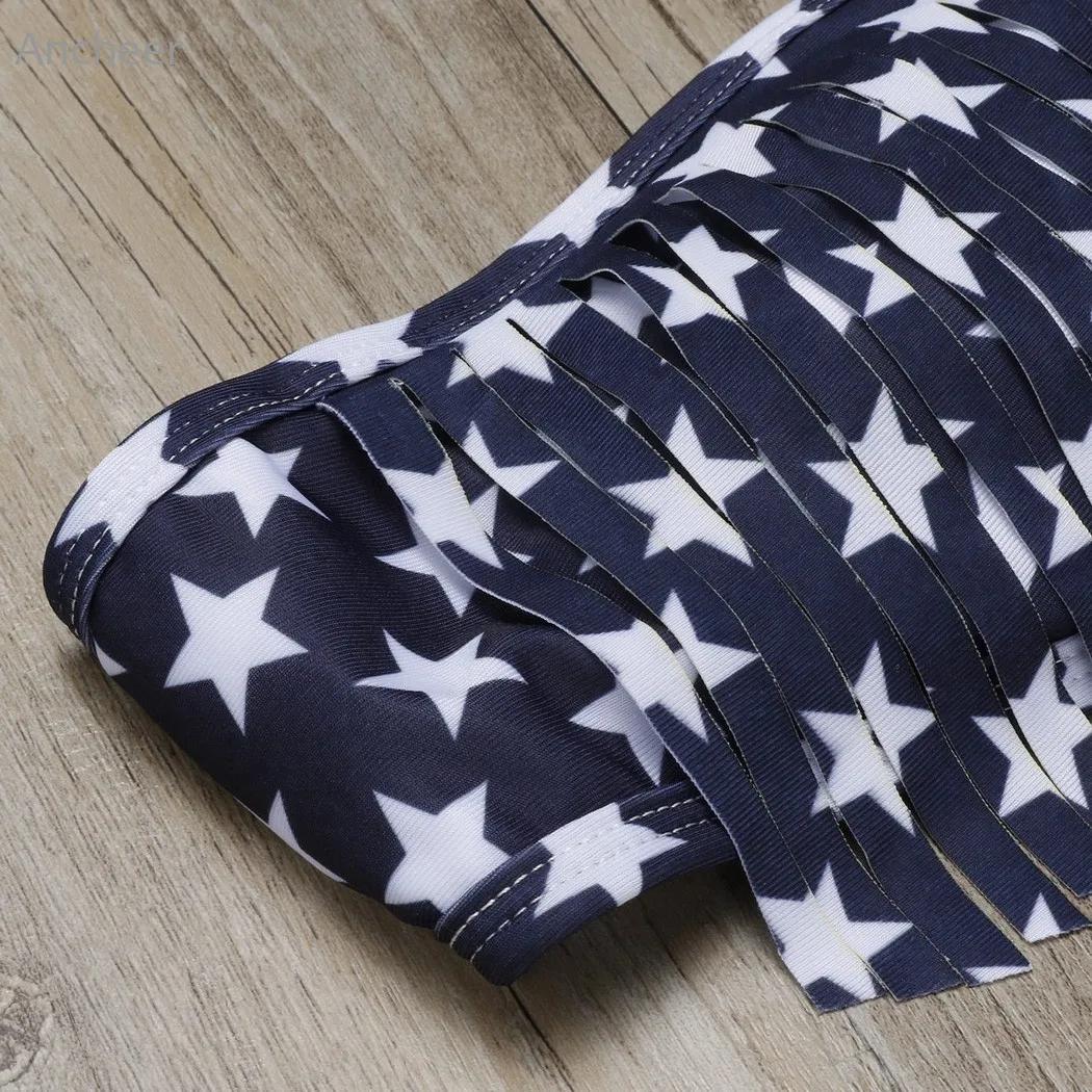 Бренд 2017 Летний новый купальник сексуальный женский с бахромой топ принтом