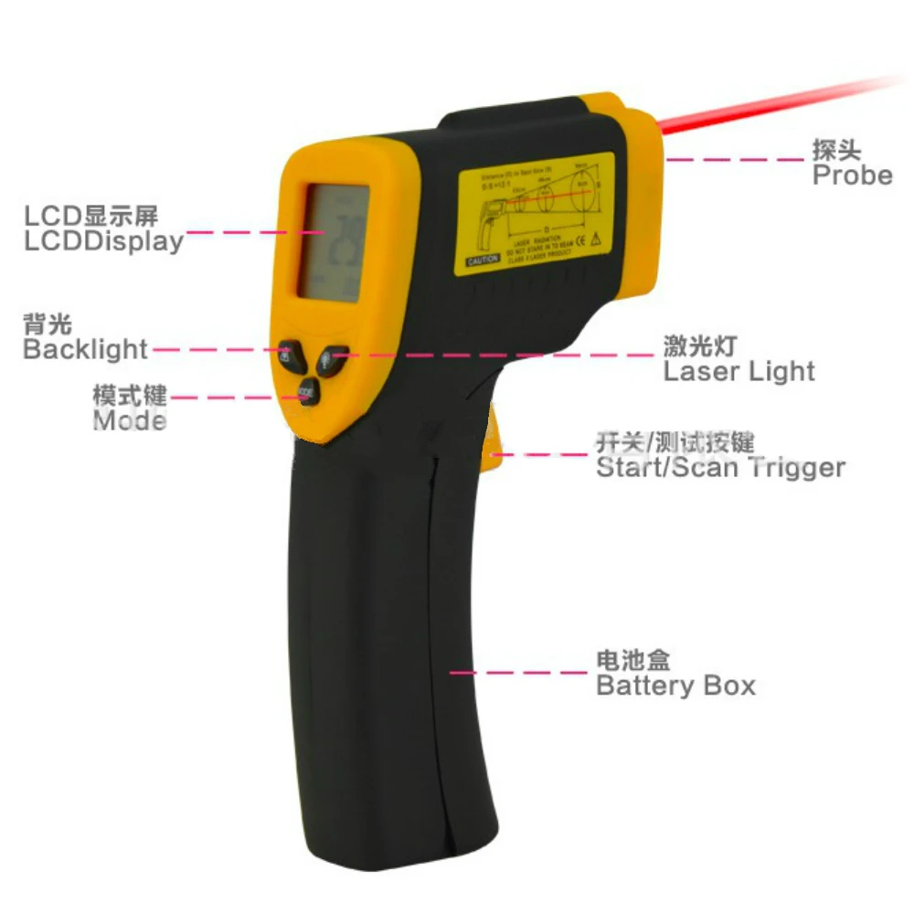 

Non-Contact Infrared Household Thermometer LCD Digital Display Baby / Adult