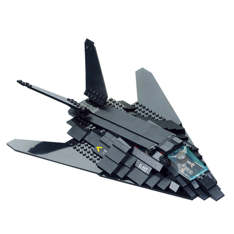 0108 209pcs Aircraft F-117A Attack Constructor Model Kit Blocks Compatible LEGO Bricks Toys for Boys Girls Children Modeling | Игрушки и