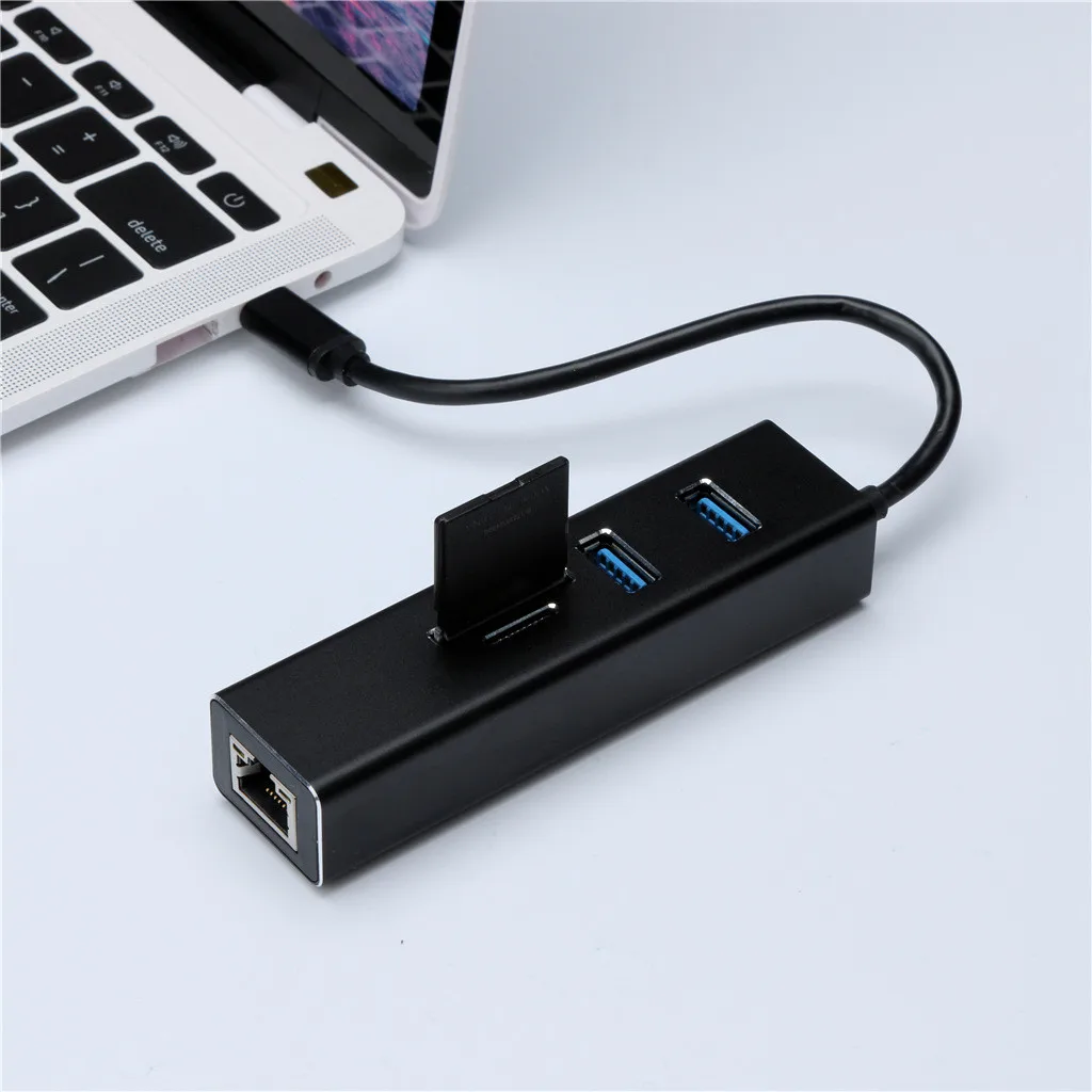 USB C 5 в 1 концентратор 3,0 type-C адаптер синхронизация данных кард-ридер RJ45 Ethernet LAN для MacBook ноутбука планшетного компьютера OTG usb-хаб