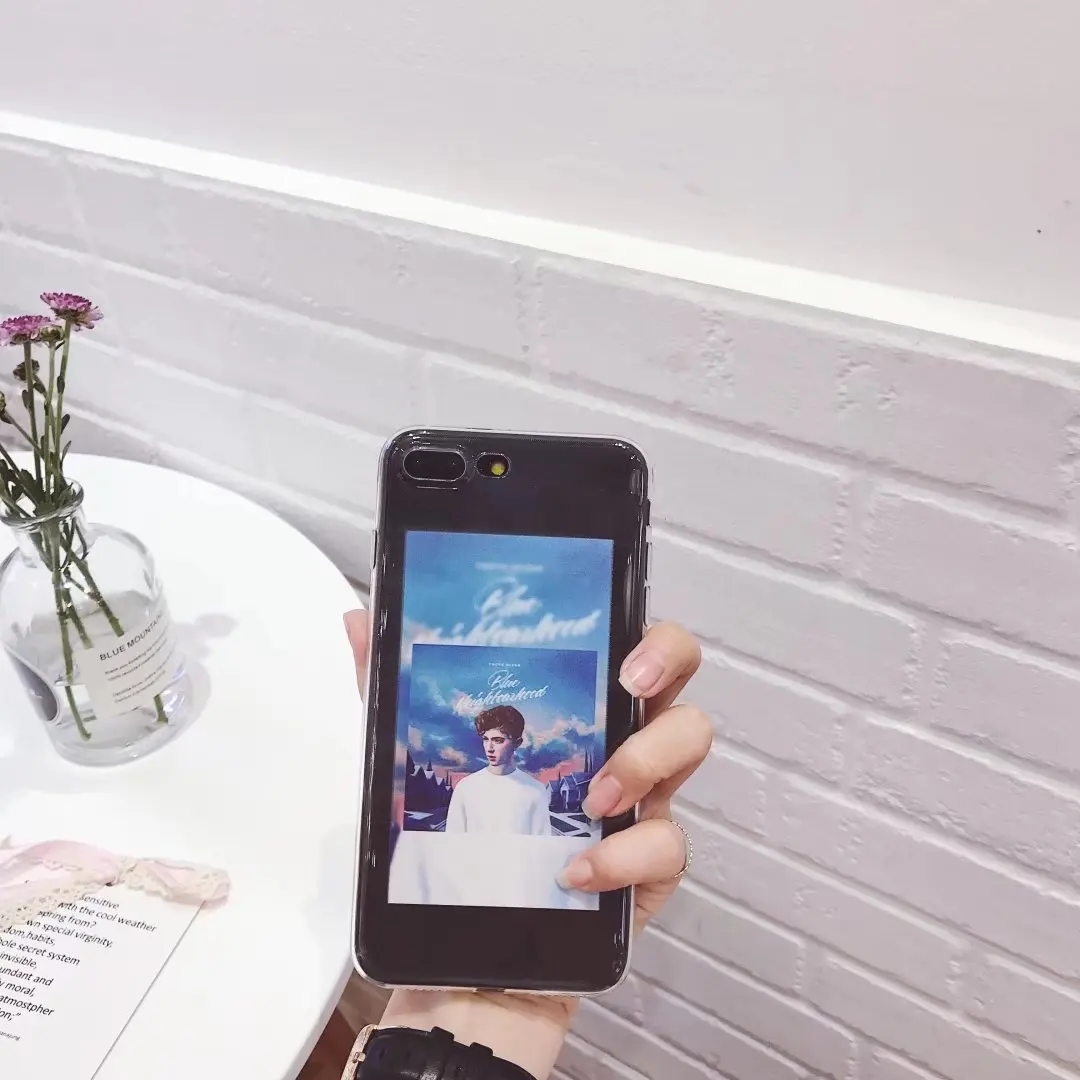 Мультфильм чехол для iPhone 7 Чехол прозрачный силиконовый beatutiful цветы Телефонные