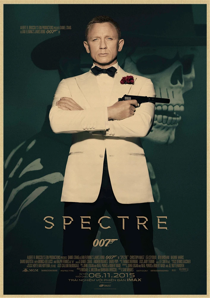 007 Джеймс Бонд агенте Коннери Майкл Крейг классический экшн-фильм крафт-бумага Бар плакат ретро плакат декоративной живописи