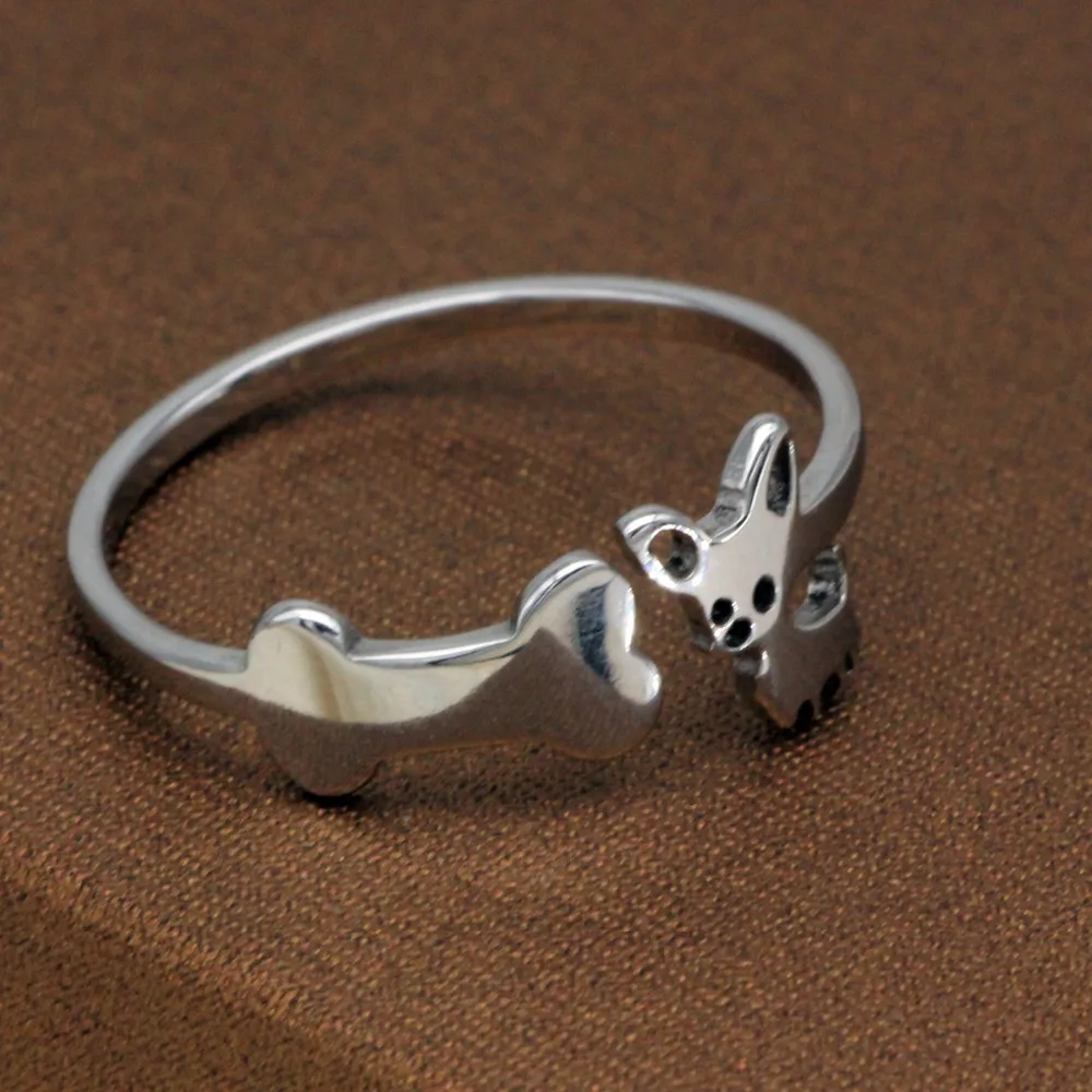Ufine Fahion dog bone metal adjustable ring Personality rings for girl inspirational jewelry R009 | Украшения и аксессуары