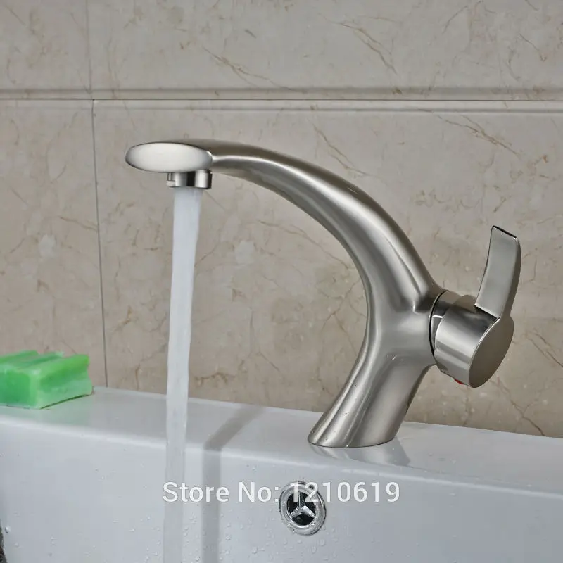 Uythner новый смеситель для раковины ванной комнаты с матовым никелем дугообразный