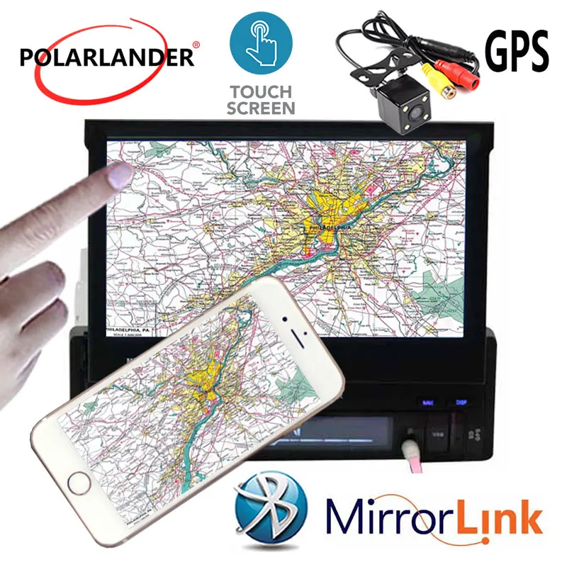7 &quotСенсорный экран стерео головное устройство автомобиля Радио Bluetooth USB/AUX/SD GPS 1DIN