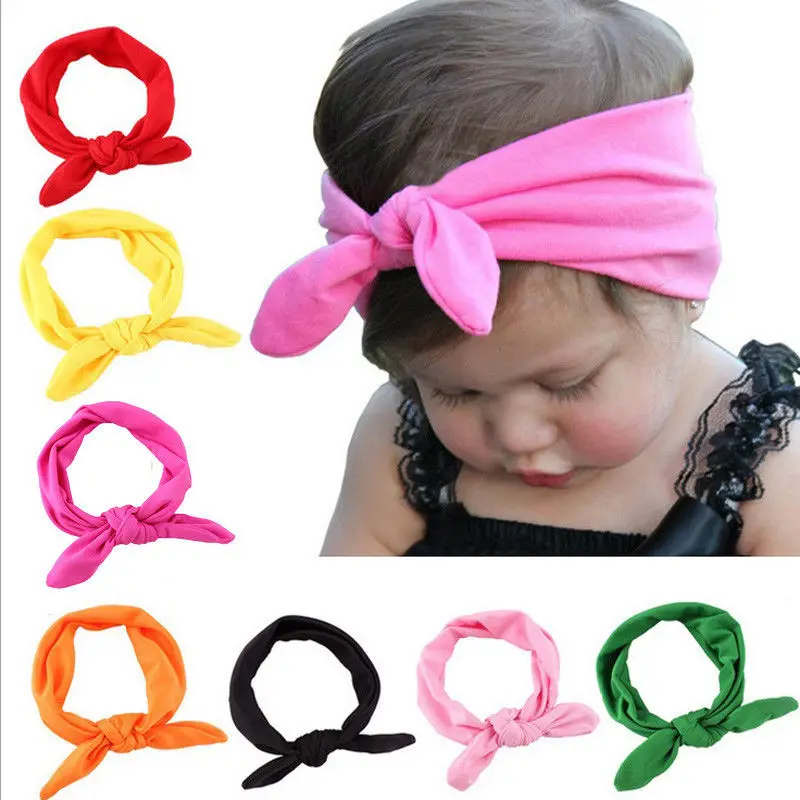 2018 Newborn Baby Kids Girls Rabbit Brief Bow Headwear Knot Turban Headband Stretch Cute Elastic | Мать и ребенок