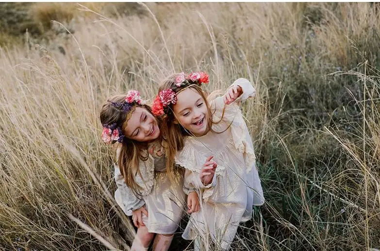 New Autumn Baby Kids Silk Ruffles Boutique Dresses Princess Girls Fairy High Quality Dress 6 pcs/lot Wholesale Free Shipping | Детская