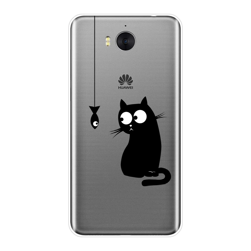 Задняя крышка для huawei Y5 Y6 Y7 Prime 2018 Y9 2019 силиконовый мягкий черный кот собака чехол