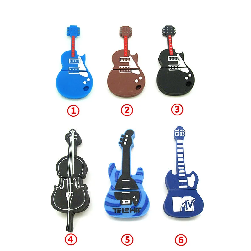 6 видов стилей мультфильм музыка Гитары usb флэш диск Memory Stick накопитель реальная