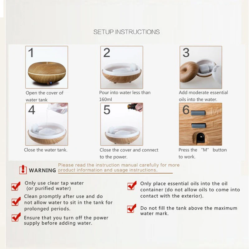 Аромат ультразвуковой увлажнитель ароматерапия Эфирные масла диффузор