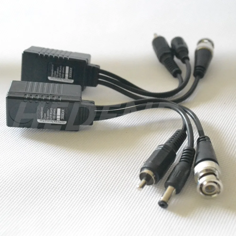 DHL 200Pcs(100Pair) HDCVI/HDTVI/AHD Video Balun трансивер CCTV BNC UTP RJ45 Power Over CAT5/5E/6 Cable For Camera|rj45 video|bnc utpcable