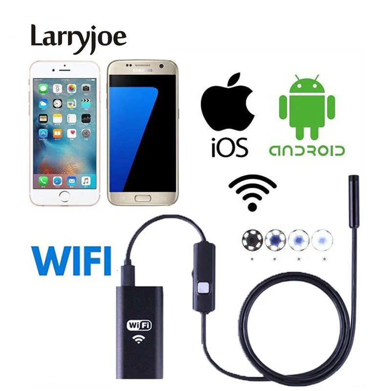 Камера Эндоскоп Larryjoe водонепроницаемая камера бороскоп с объективом 8 мм и Wi Fi 720P