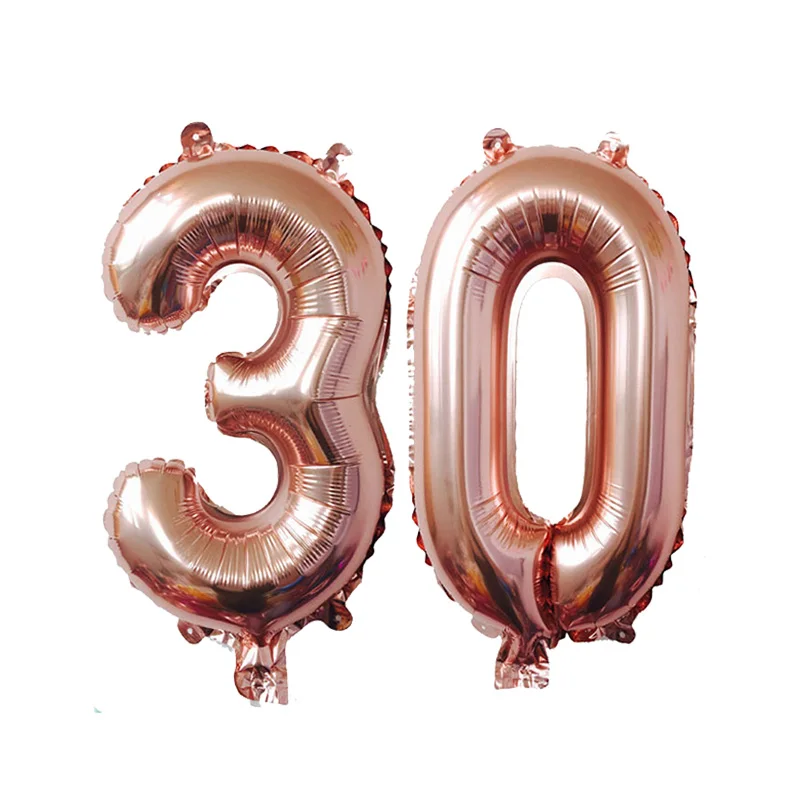 Champagne 30 40 дюймов 30/40/50/60 Юбилей алюминиевый Фольга воздушные шары для дня рождения воздушные шары бакалавра вечерние Свадебные украшения поставки - Цвет: Champagne 30