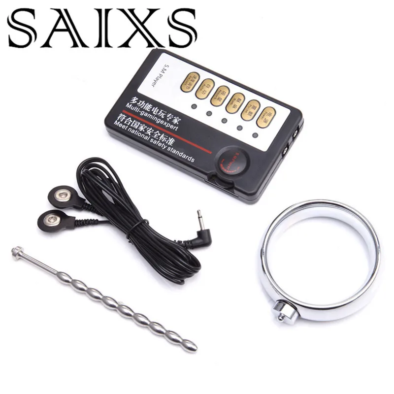 SAIXS Электрический амортизатор для пениса кольцо члена с уретральным