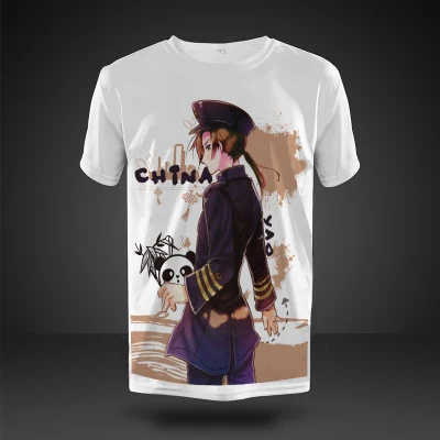 Hetalia Axis флейта Япония Северная Италия рубашка Симпатичные футболки аниме одежда