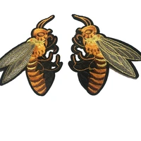 1 pairslot embroideried bee patches iron on honeybee motif embroidery patch for clothes t shirt diy decoration patchwork