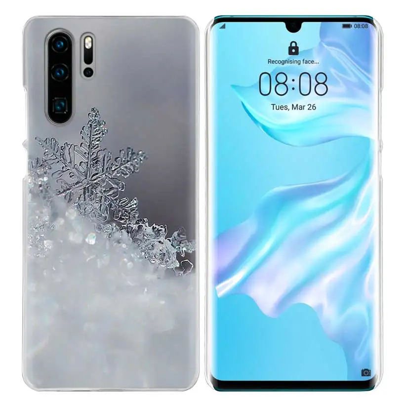 05 Чехол с рождественской снежинкой для huawei P20 P30 P Smart Nova 4 3i P10 P9 P8 mate 10 20 lite Pro Mini жесткий чехол для телефона из ПК - Цвет: 05