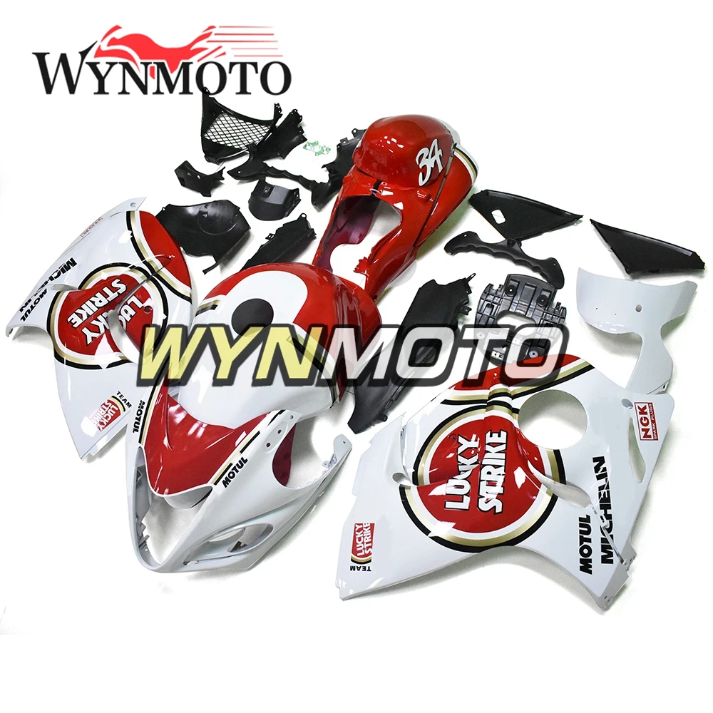 

ABS Plastic Complete Fairings For Suzuki GSXR1300 Hayabusa 08 09 10 11 12 13 14 15 16 Cowlings Lucky Strike Red White Carenes