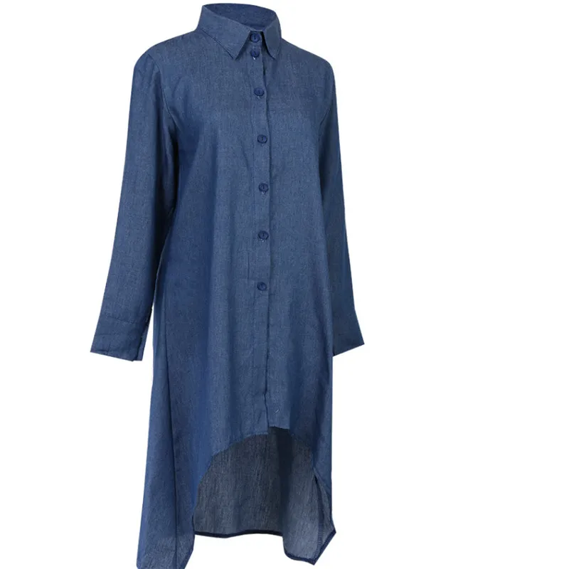 Женская сексуальная свободная джинсовая рубашка блузка топ повседневное