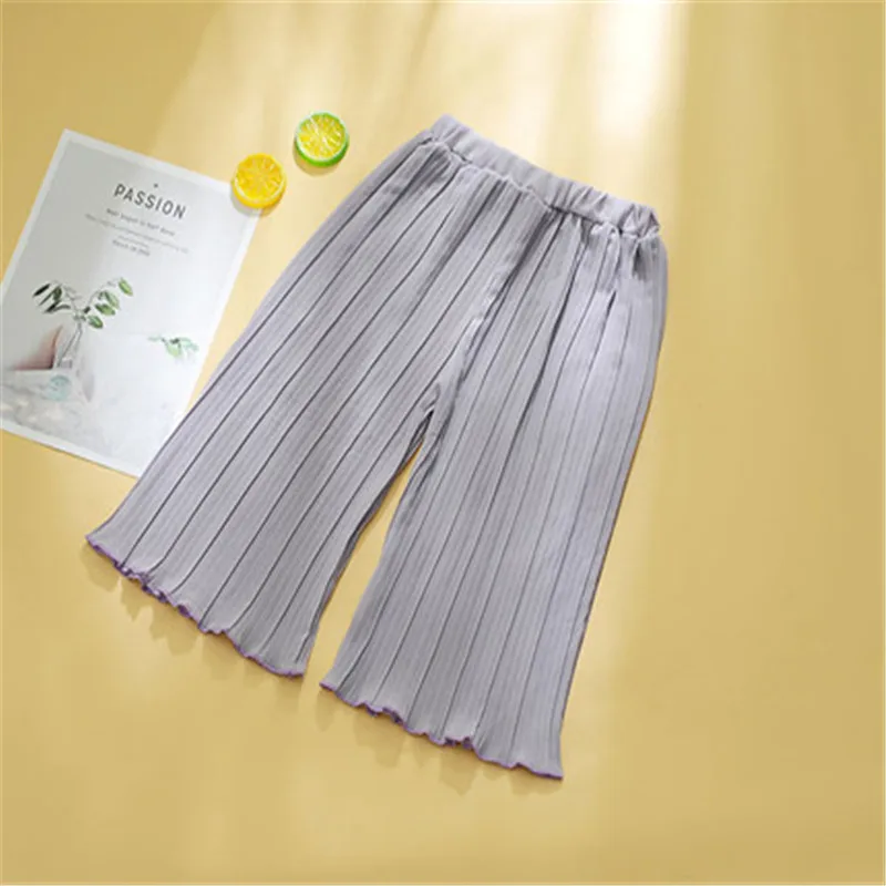 Летние детские брюки детская одежда однотонные Свободные повседневные для