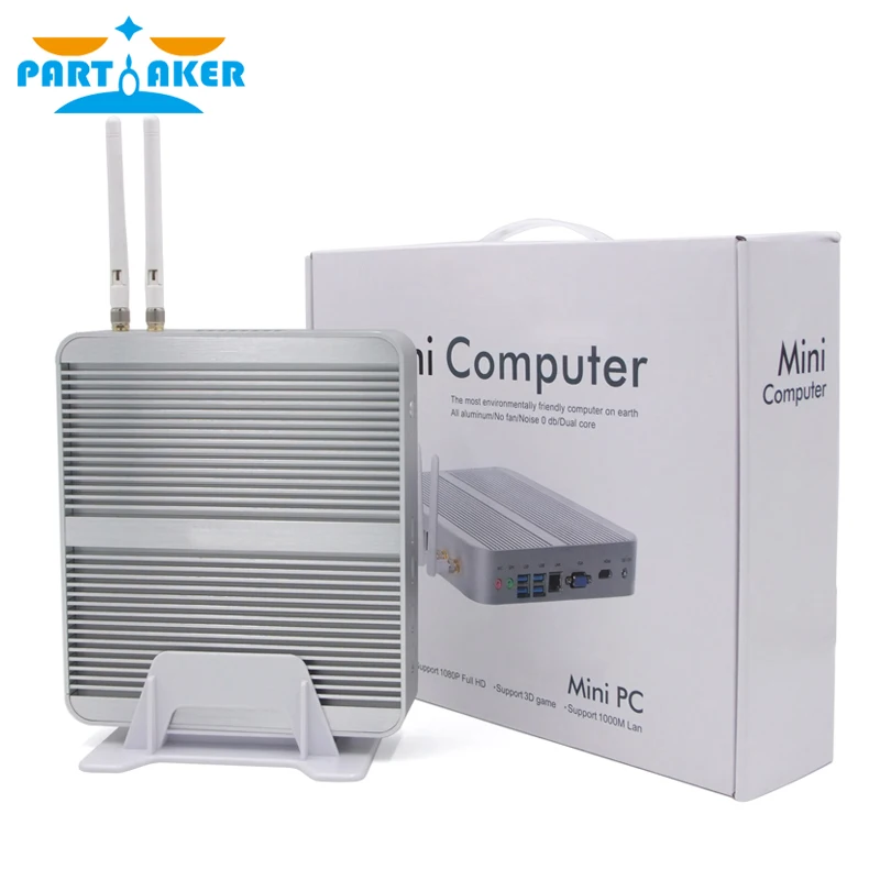 Partaker B13 Win10 Mini PC 7th Gen Intel Core i5 7200U Kaby Lake Fanless Nuc HTPC Intel HD Graphics 620 4K TV Box