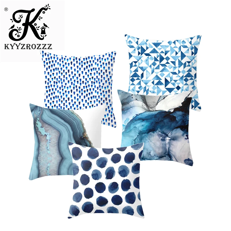Модный простой цветной полиэстер с геометрическим принтом бархатная наволочка