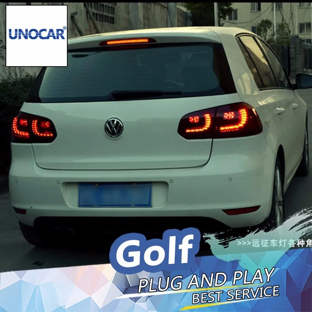 UNOCAR For vw golf 6 taillights 2009-2013 R20 model VW MK6 led rear lights car styling cover drl signal brake reverse | Автомобили и