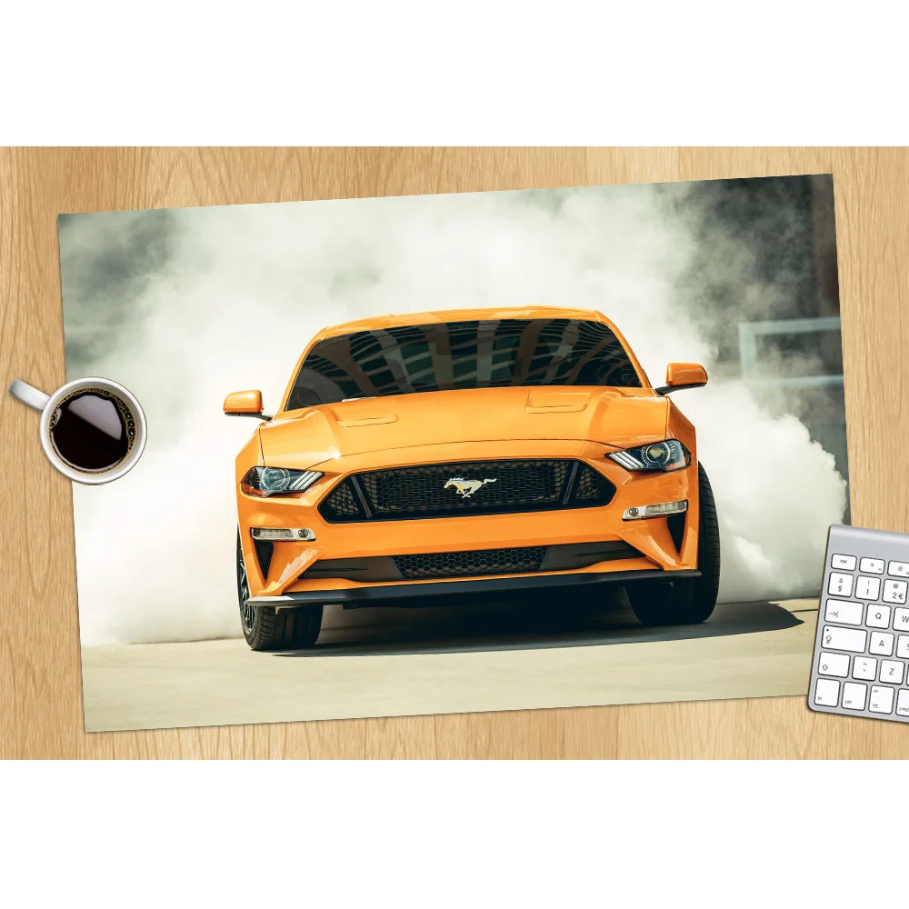 Плакаты и принты Mustang GT мышечный автомобиль оранжевый дымчатый настенное