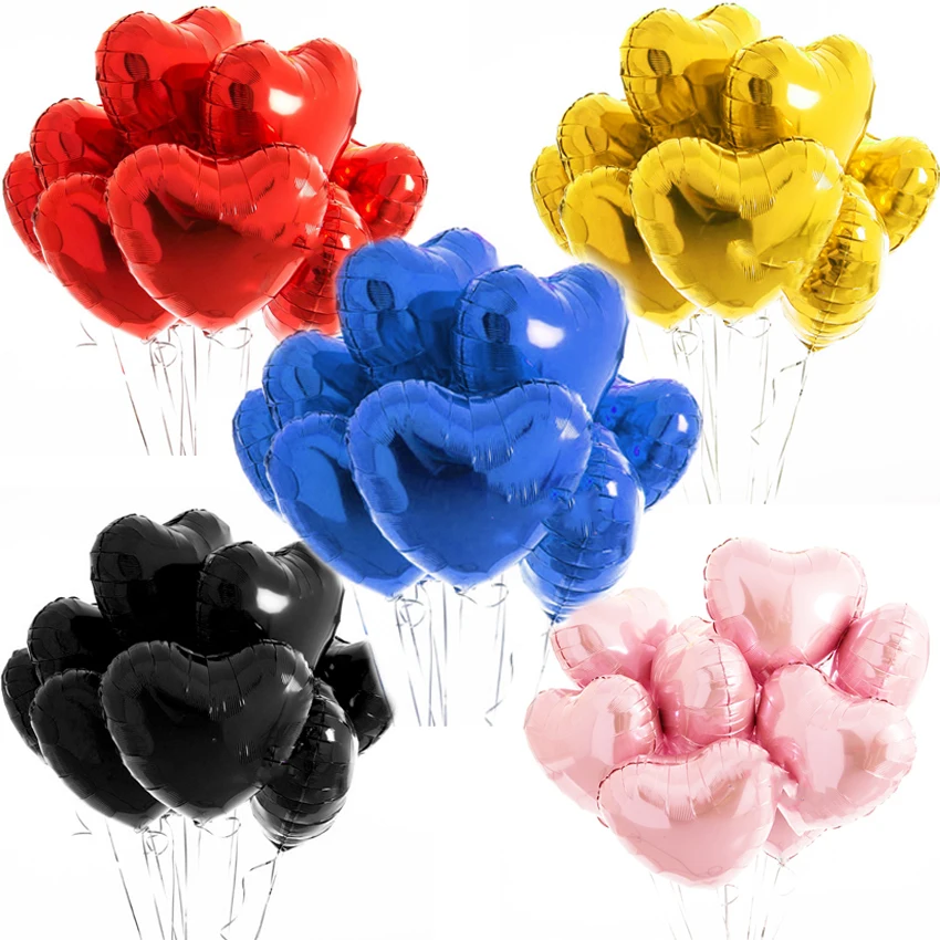 

Воздушные шары для свадьбы, дня рождения, украшения, 5 шт., 18 дюймов, воздушный шар из фольги для вечеринок, розовое и красное сердце, в форме с...