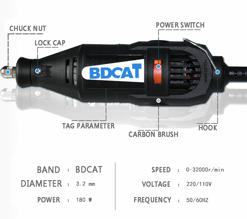 BDACT абсолютно 220 В 180 Вт электрический Dremel роторный инструмент с переменной скоростью Мини дрель шлифовальный станок с европейской вилкой