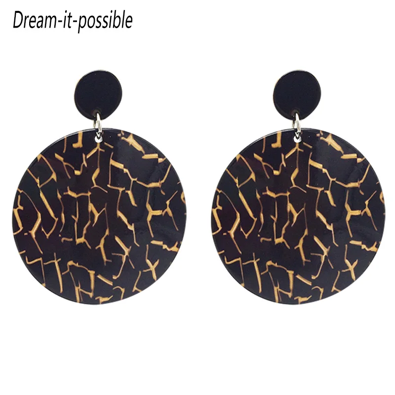 Серьги Dream it possible роскошные милые дизайнерские модные большие круглые акриловые