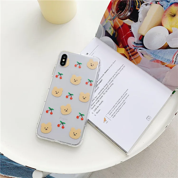 Niceking для iPhone 6, 6s, 7, 8 Plus, X, XR, XS Max, чехол с милым мультяшным медведем, Кроликом, мягкий ТПУ чехол для телефона, для iPhone 11 Pro, Max, чехол