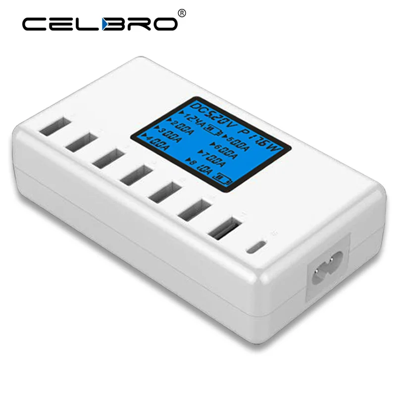 Мульти USB зарядное устройство концентратор 8 портов несколько Type C станция LED