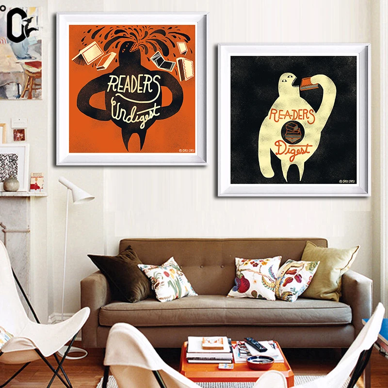 Винтажные Ретро Модные Мультяшные животные A4 художественные принты постер для